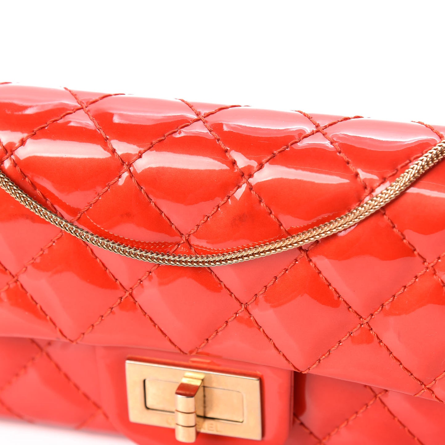 Patent Quilted 2.55 Reissue East West Clutch Red