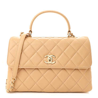 Chanel Lambskin Quilted Medium Trendy CC Flap Dual Handle Bag Beige 1 of 12