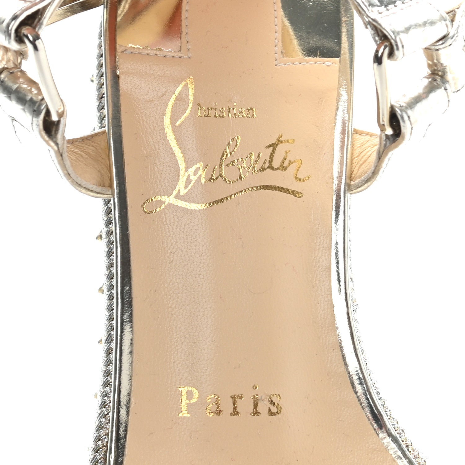 Christian Louboutin Calfskin Cubiste Pyraclou 60 Platform Sandals 36 Platine 7 of 11