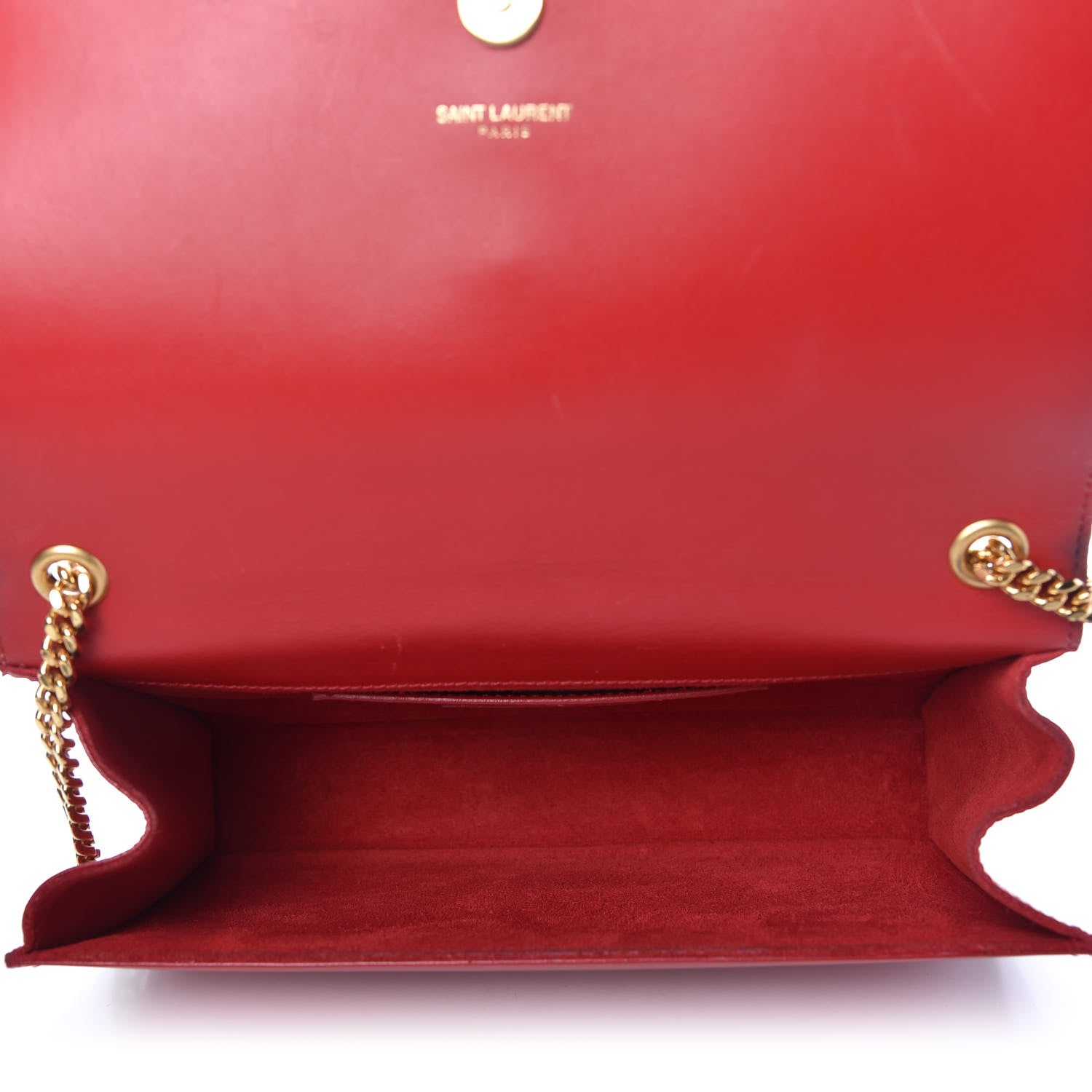 Saint Laurent Smooth Calfskin Medium Classic Monogram Kate Tassel Satchel Lipstick Red 5 of 10