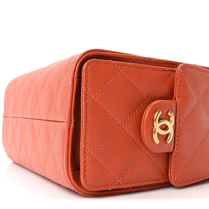 Chanel Caviar Quilted Mini Chanel 25 Handbag Dark Orange 10 of 10