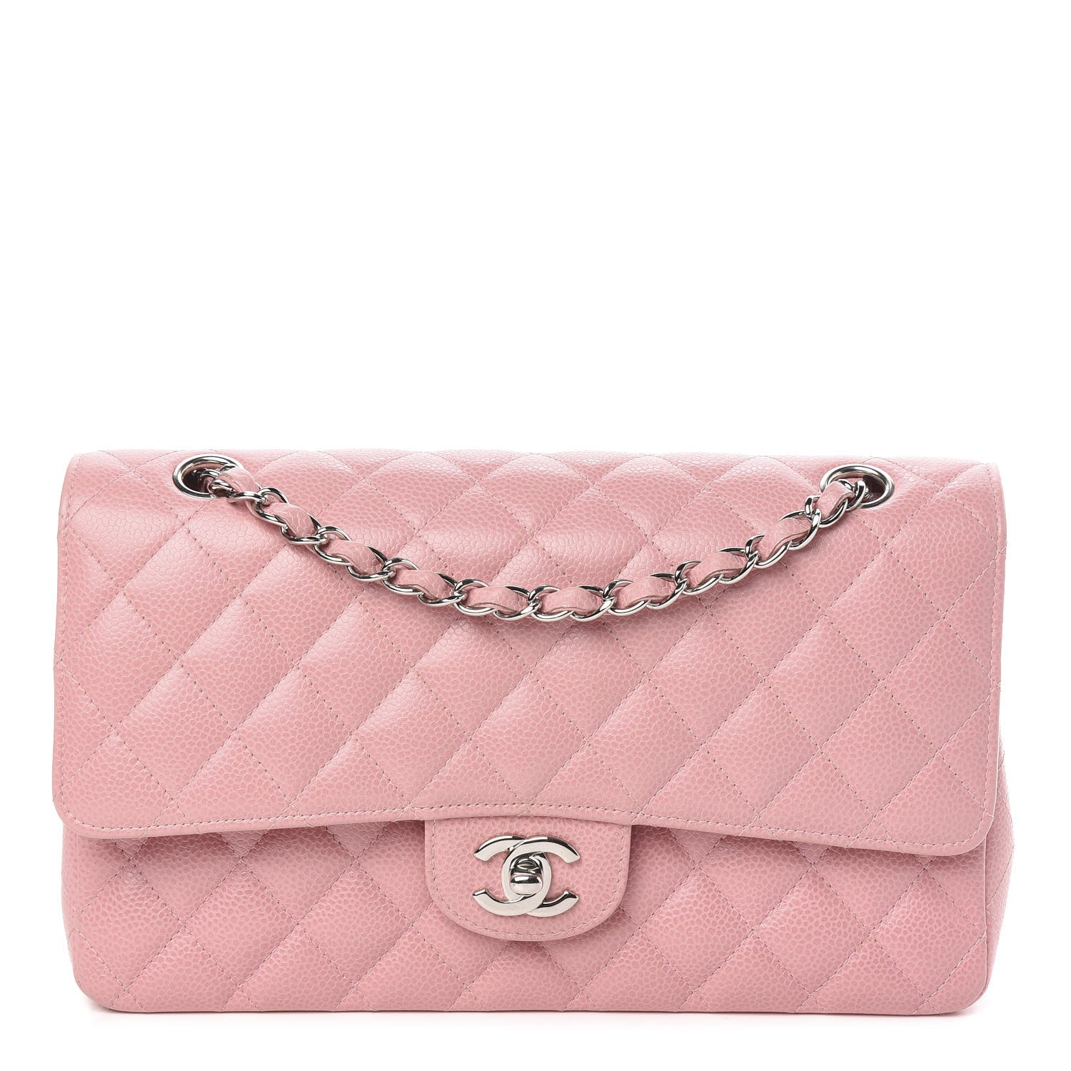 Chanel Caviar Quilted Medium Double Flap Pink 1 of 10