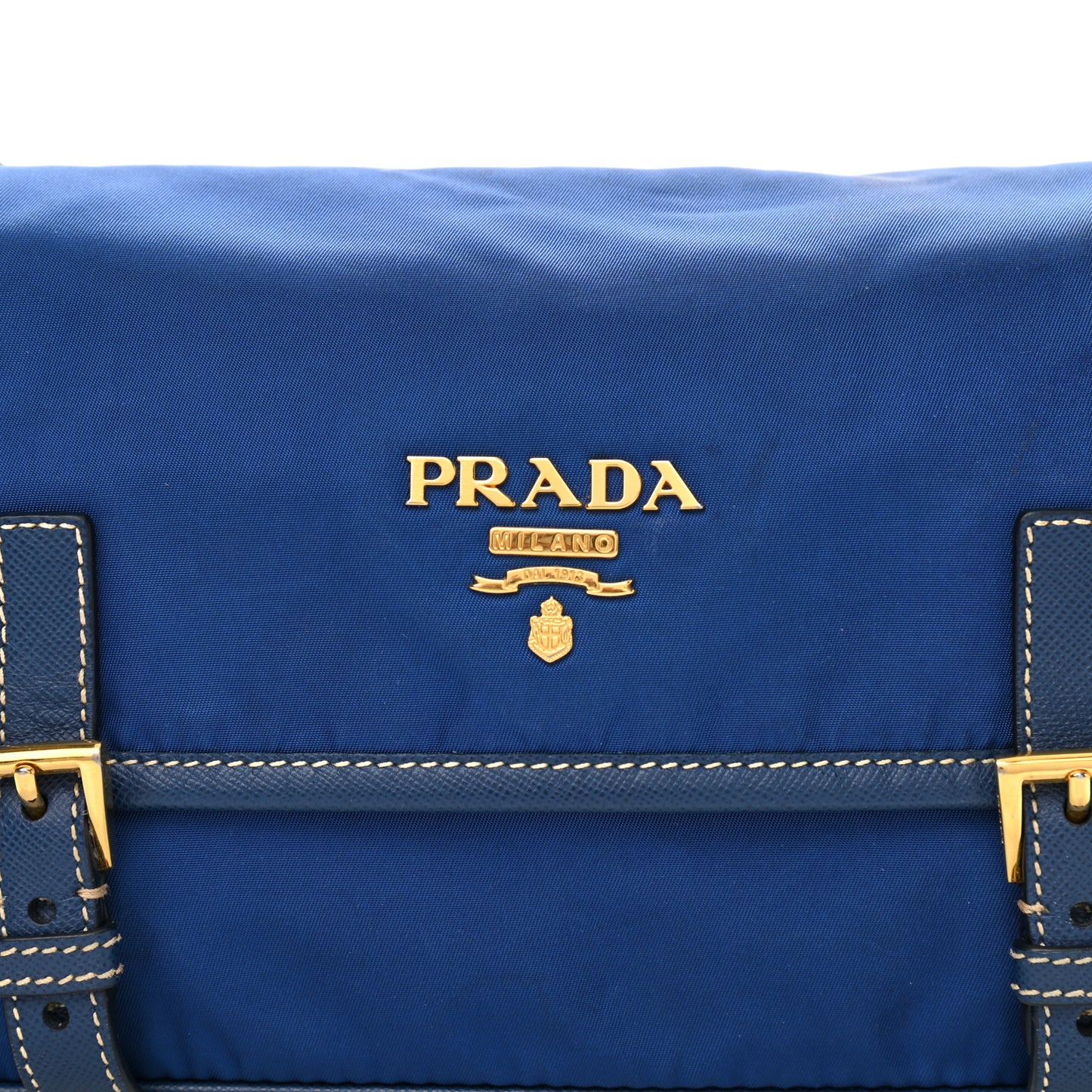 Tessuto Nylon Saffiano Small Messenger Bag Blue