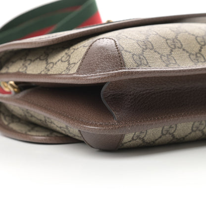 Gucci GG Supreme Monogram Web Small Neo Vintage Double Flap Messenger Bag Beige New Acero 11 of 12