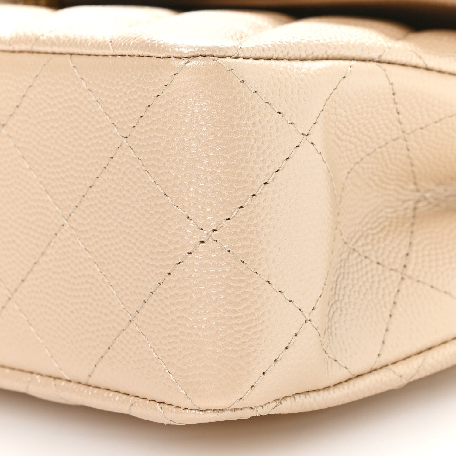 Chanel Metallic Caviar Quilted Small Double Flap Beige 18 of 21