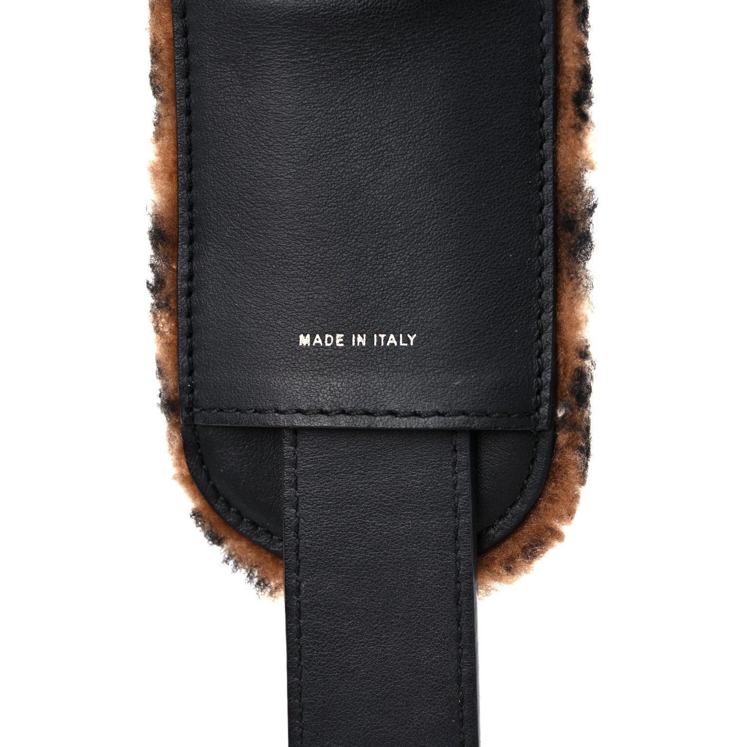 Fendi Shearling Macro FF 1974 Diagonal Strap You Brown 5 of 5