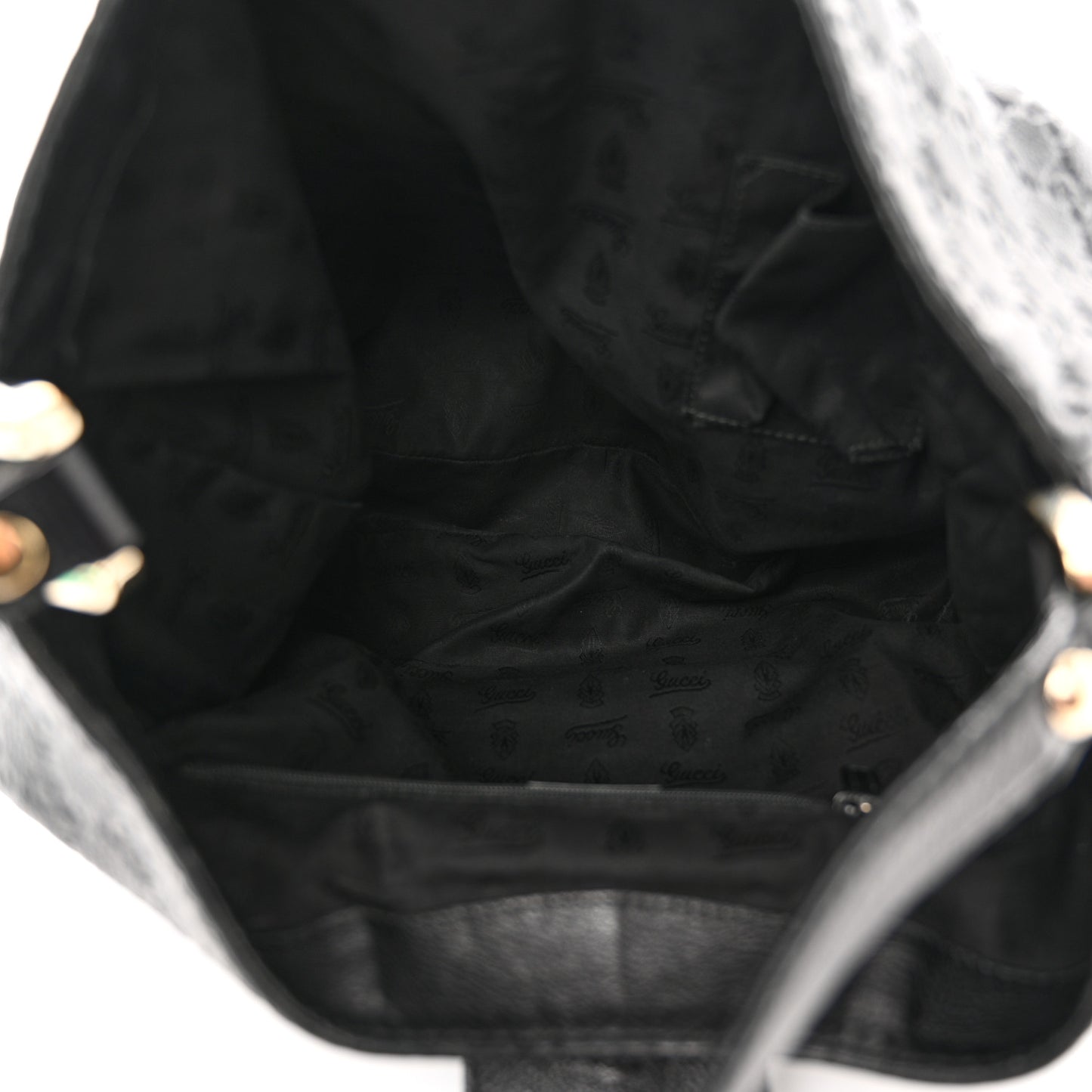 Guccissima Large New Ladies Web Hobo Black