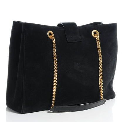 Saint Laurent Suede Cassandre Shopper Black 3 of 8