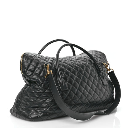 Saint Laurent Calfskin Quilted ES Giant Travel Bag Black 3 of 11