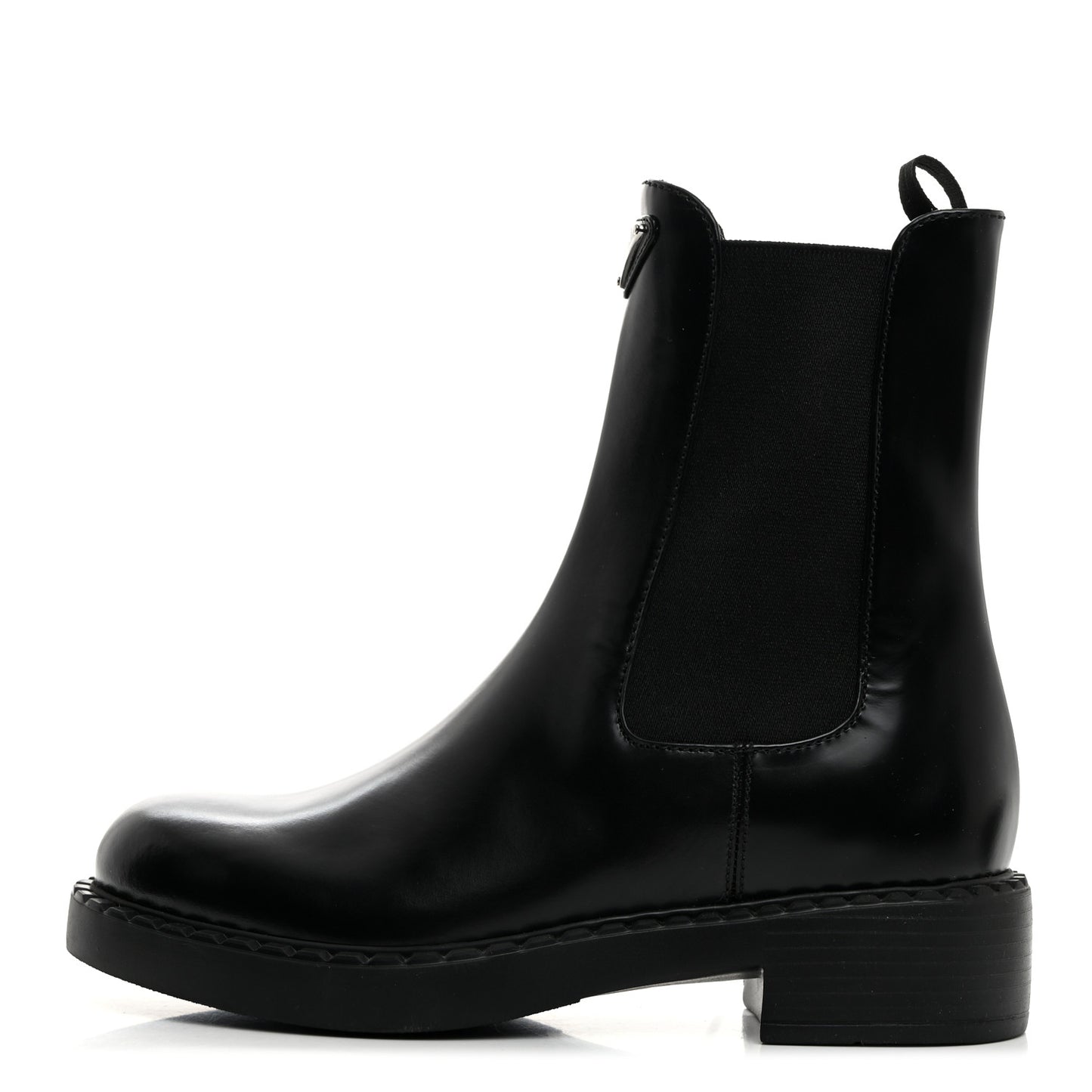 Spazzolato Metal Triangle Logo 50mm Chelsea Boots 38 Black