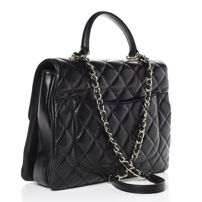 Chanel Lambskin Quilted Large Trendy CC Dual Handle Flap Bag Black 4 of 15