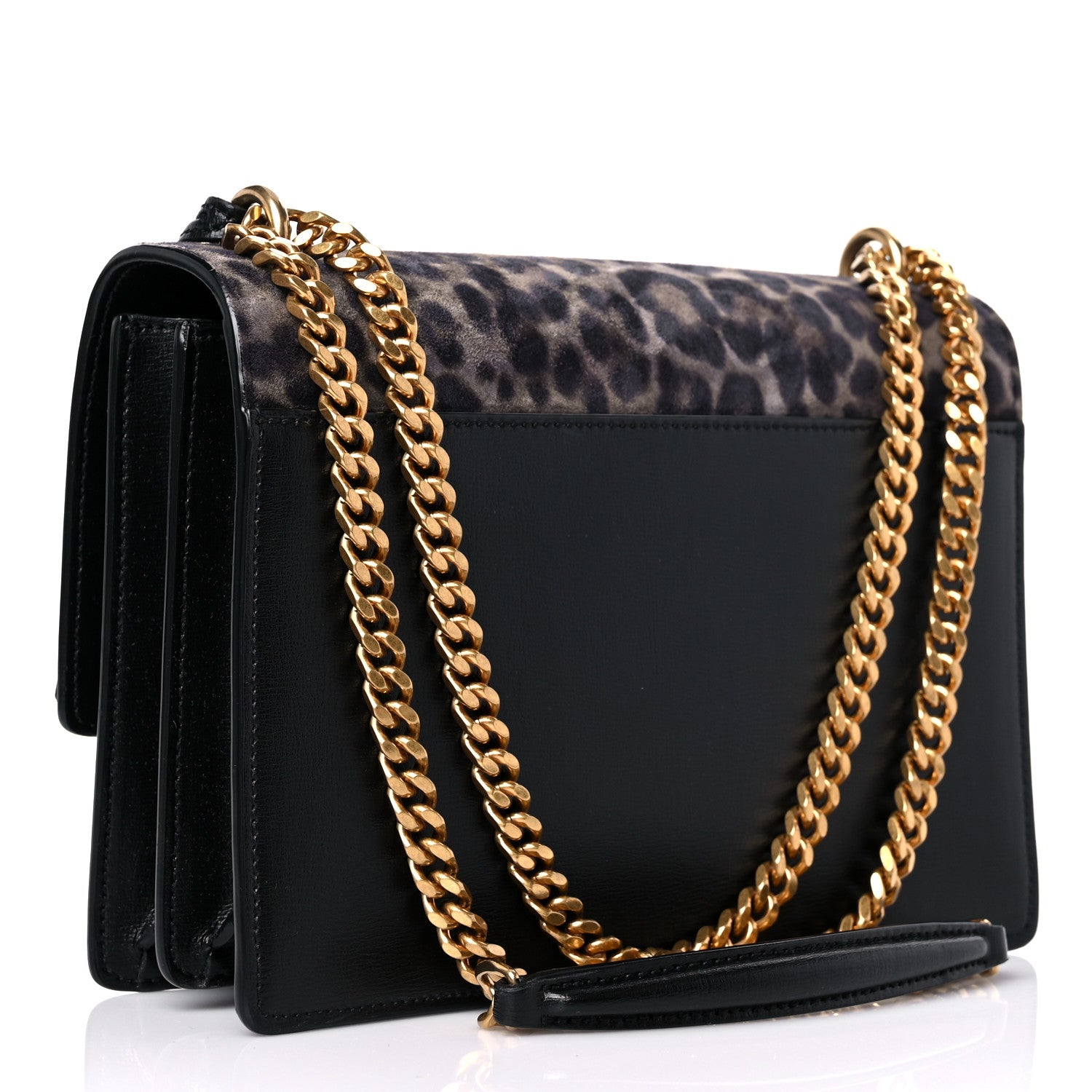 Saint Laurent Calfskin Leopard Print Medium Monogram Sunset 3 of 15
