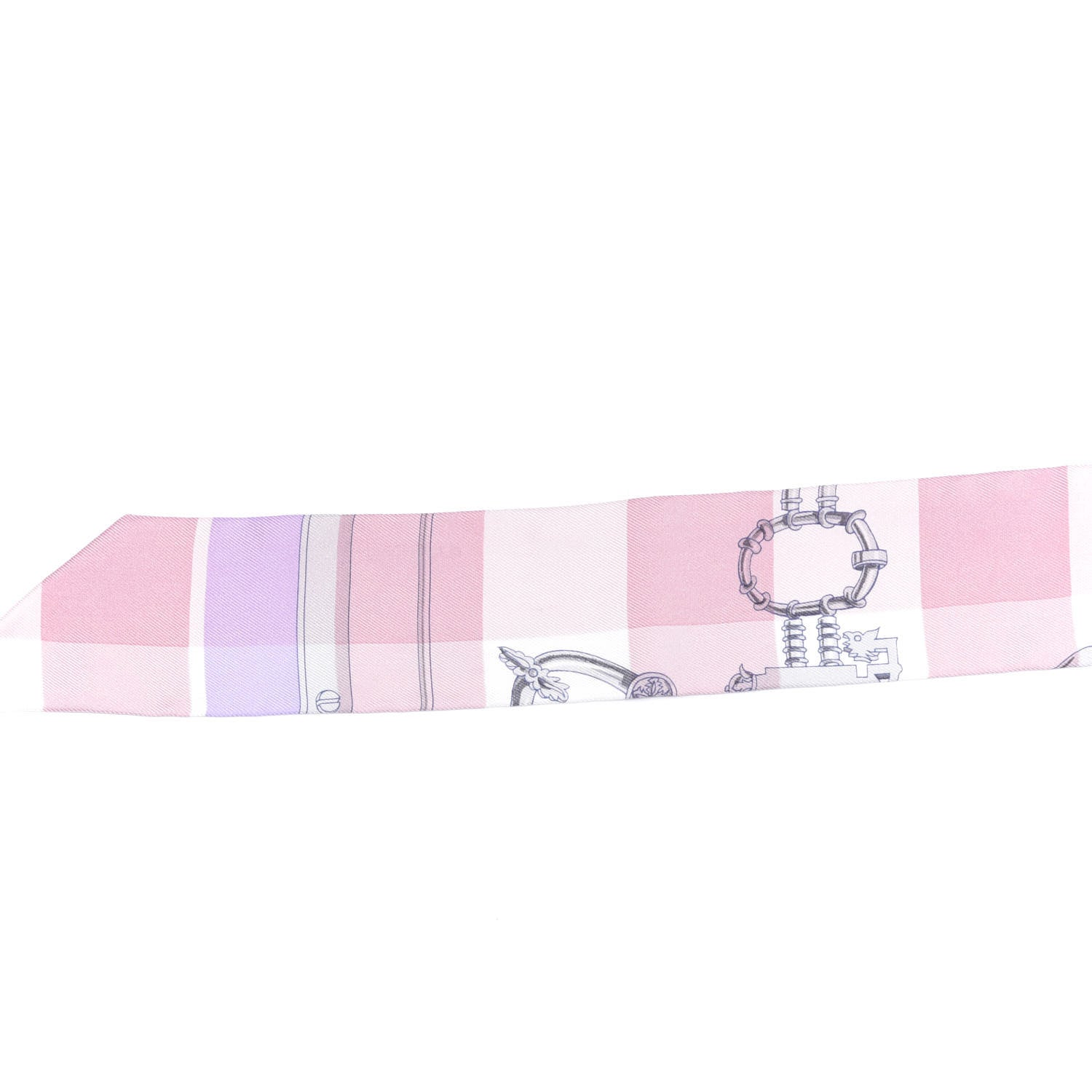 Hermes Silk Mors Et Gourmettes Vichy Twilly Parme Mauve White 5 of 5