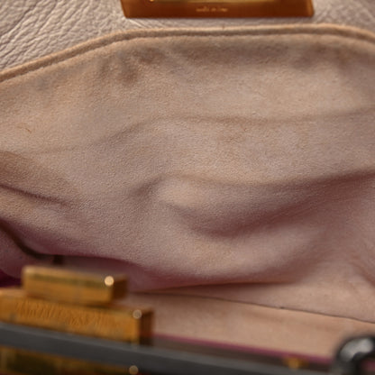 Fendi Goatskin Stingray Medium Peekaboo Iconic Satchel White Pink 16 of 31