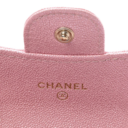 Chanel Iridescent Caviar Quilted Flap Card Holder On Chain Pink 6 of 11