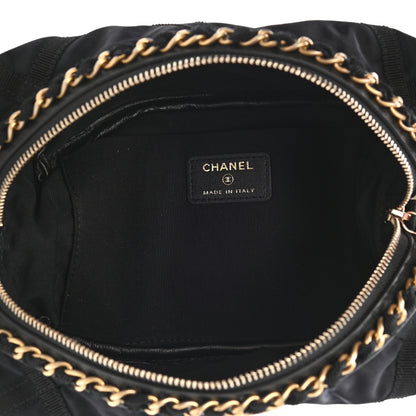 Chanel Nylon Grosgrain Lifestyle Pouch With Sleep Mask Black 6 of 8