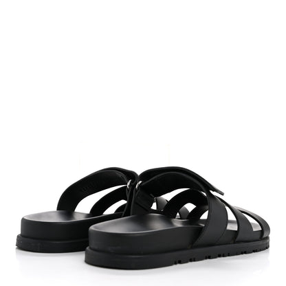 Hermes Calfskin Womens Chypre Sandals 39 Black 5 of 12