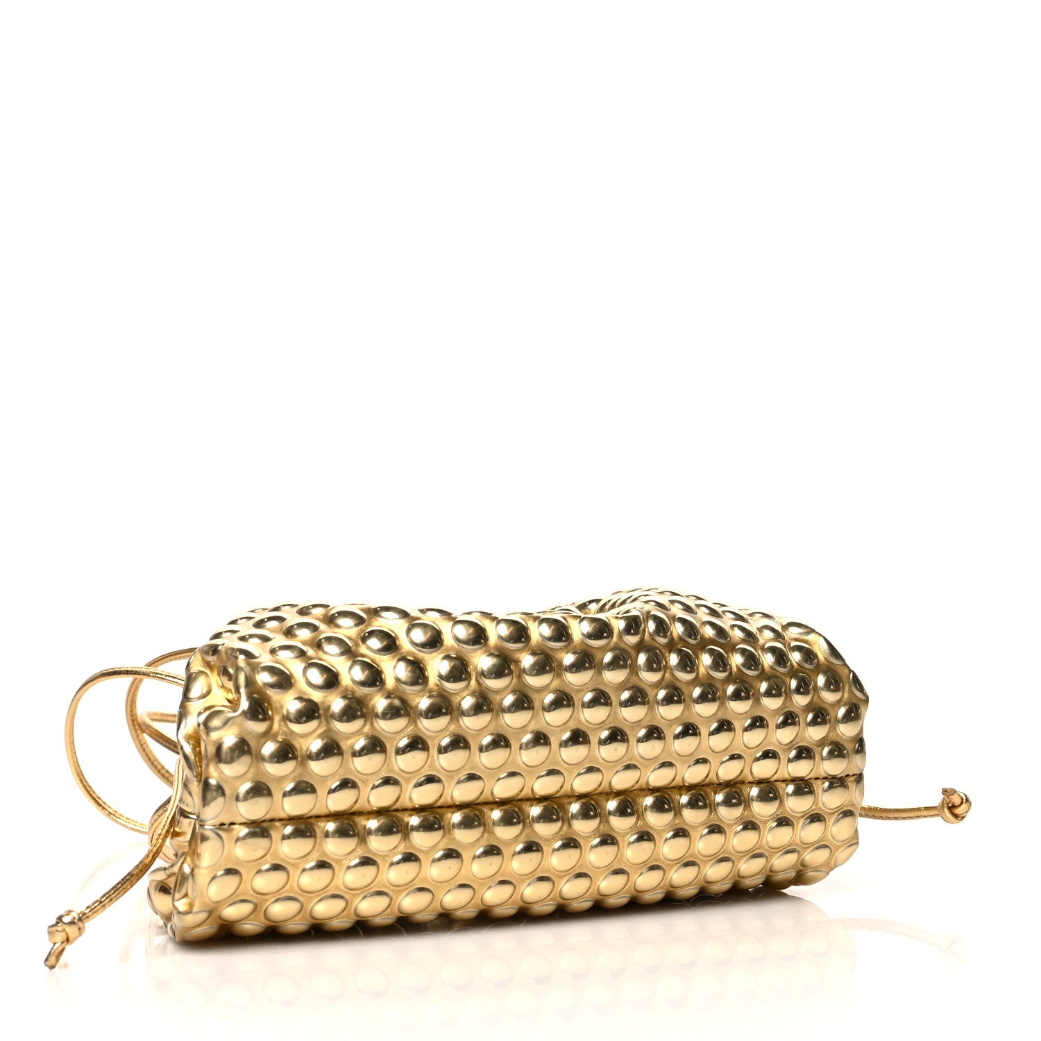 Bottega Veneta Metallic Fabric Bubble Wrap The Mini Pouch Gold 4 of 9