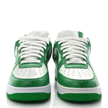 Louis Vuitton X NIKE AIR FORCE 1 Calfskin Monogram Mens Low Top Sneakers 8.5 Green 2 of 10