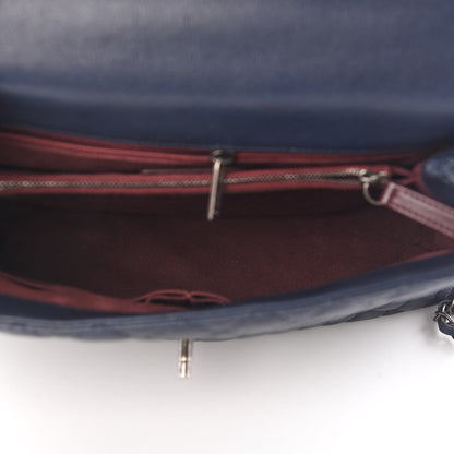 Chanel Caviar Quilted Medium Coco Handle Flap Navy Blue 5 of 9