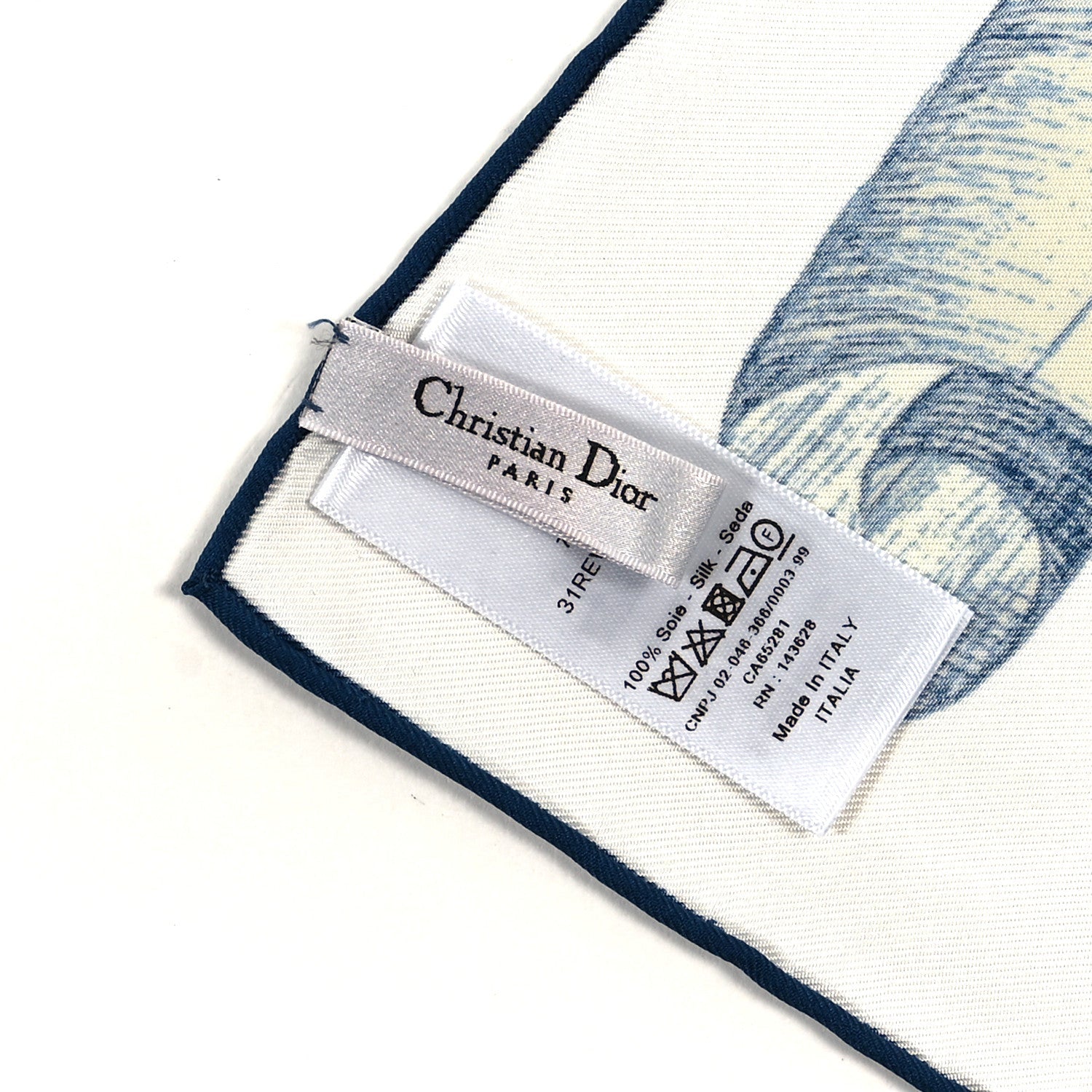 Christian Dior Silk Rêve d'Infini Square Scarf Blue 3 of 3
