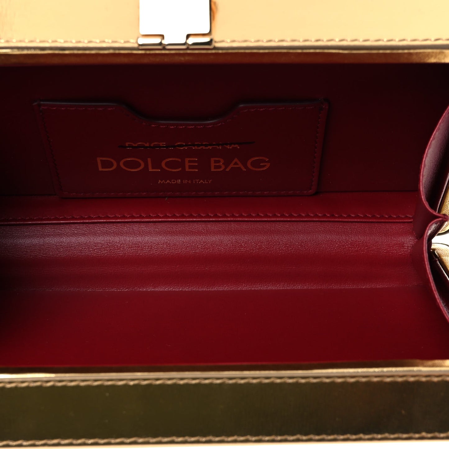 Metallic Calfskin Chocolate Bar Clutch Gold