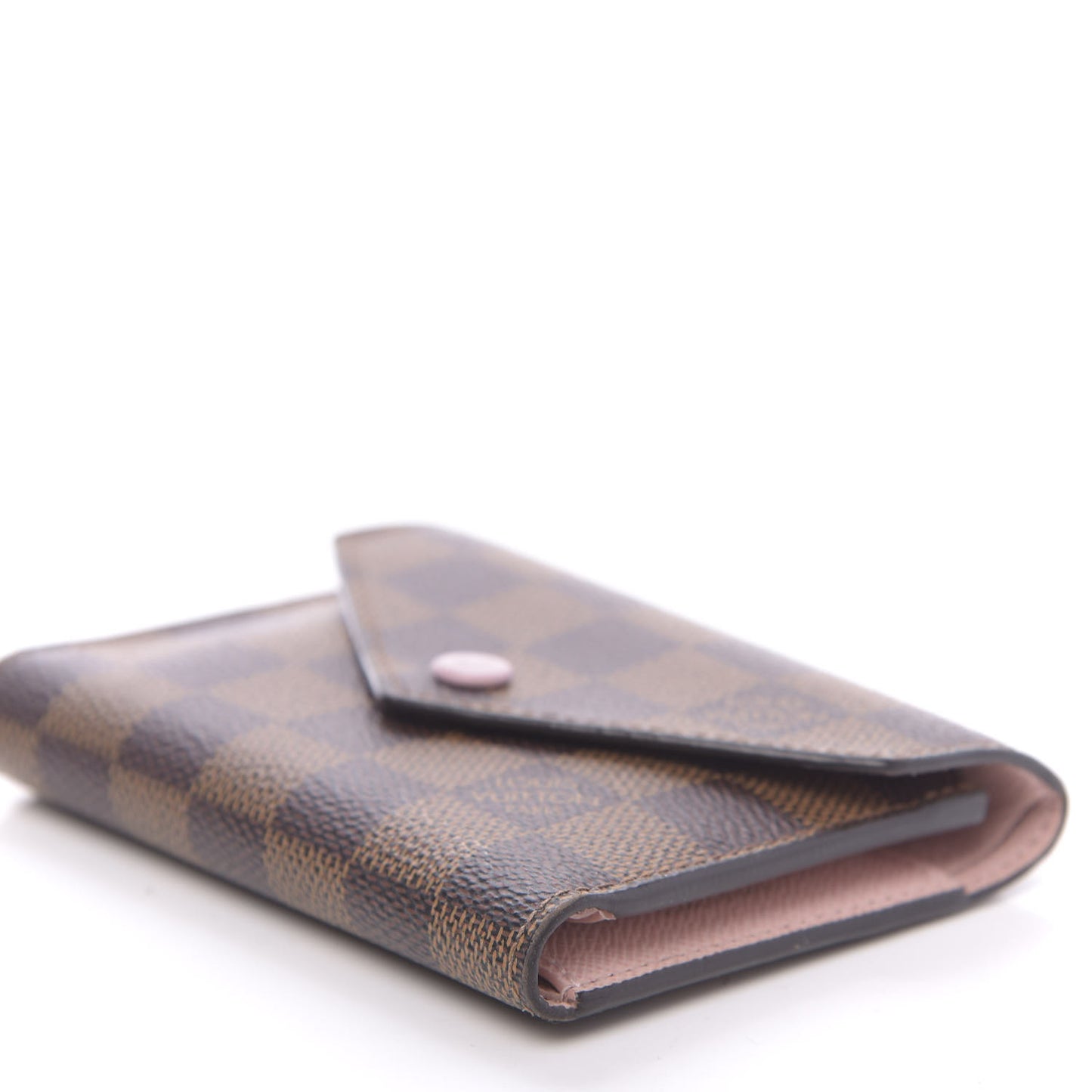 Damier Ebene Victorine Wallet Rose Ballerine