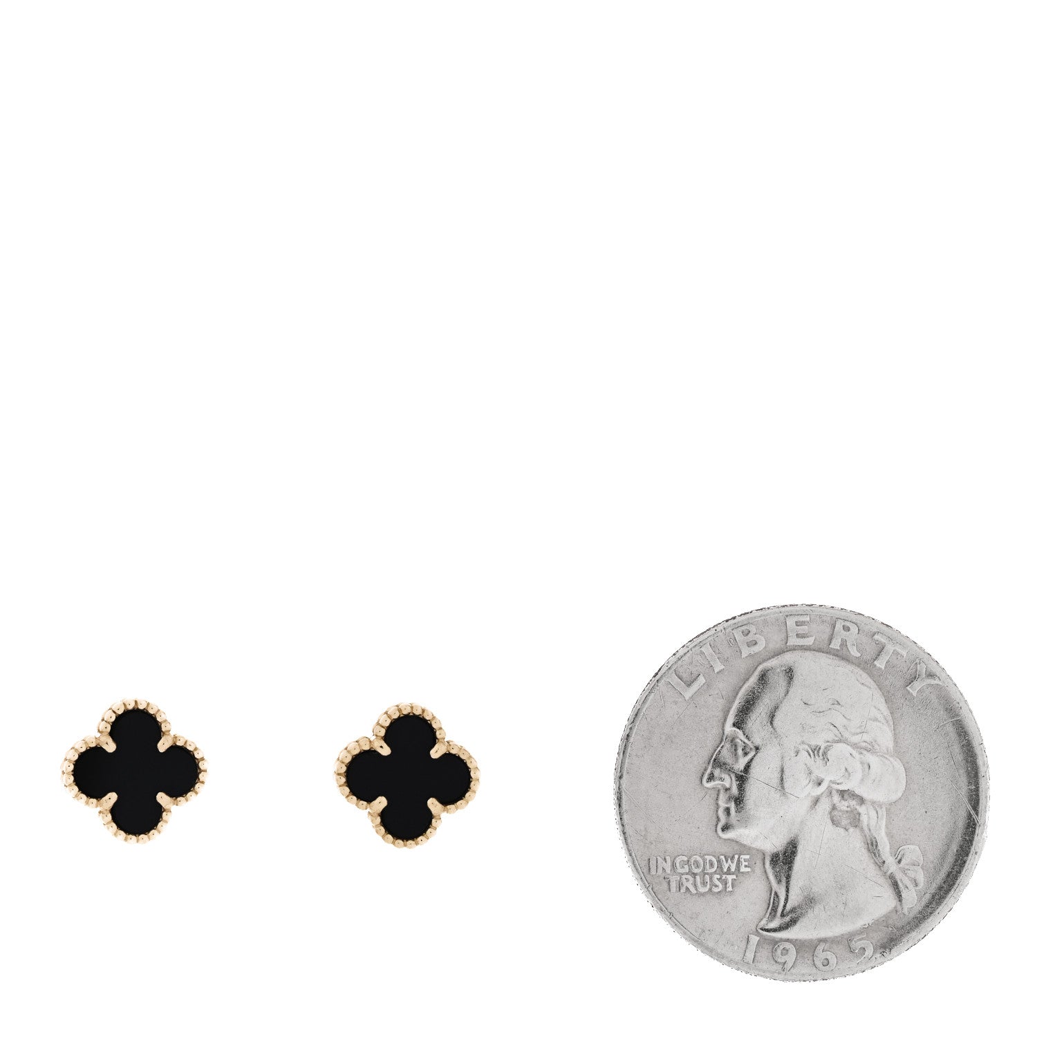 Van Cleef & Arpels 18K Yellow Gold Black Onyx Sweet Alhambra Earrings 2 of 6