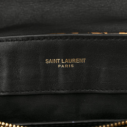 Saint Laurent Calfskin Y Quilted Monogram Small Loulou Chain Satchel Leopard 7 of 14