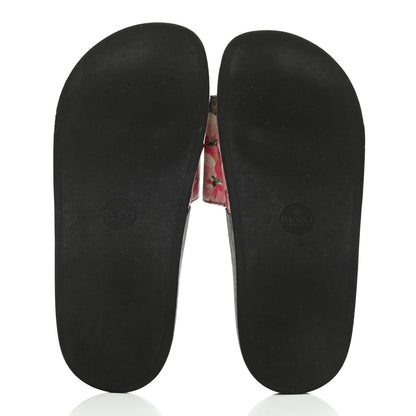 Gucci GG Supreme Monogram Blooms Slide Sandals 35 Beige Multicolor 5 of 10