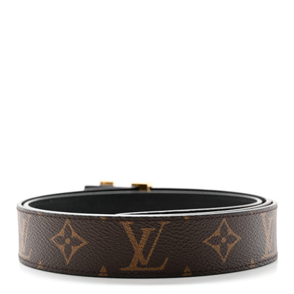Louis Vuitton Calfskin Monogram 30mm LV Initiales Reversible Belt 95 38 Black 3 of 7