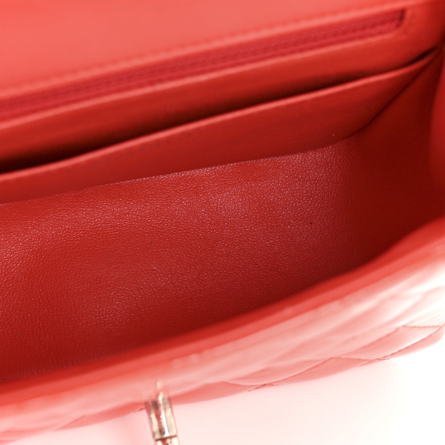 Patent Quilted Mini Square Flap Orange