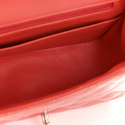 Chanel Patent Quilted Mini Square Flap Orange 5 of 12