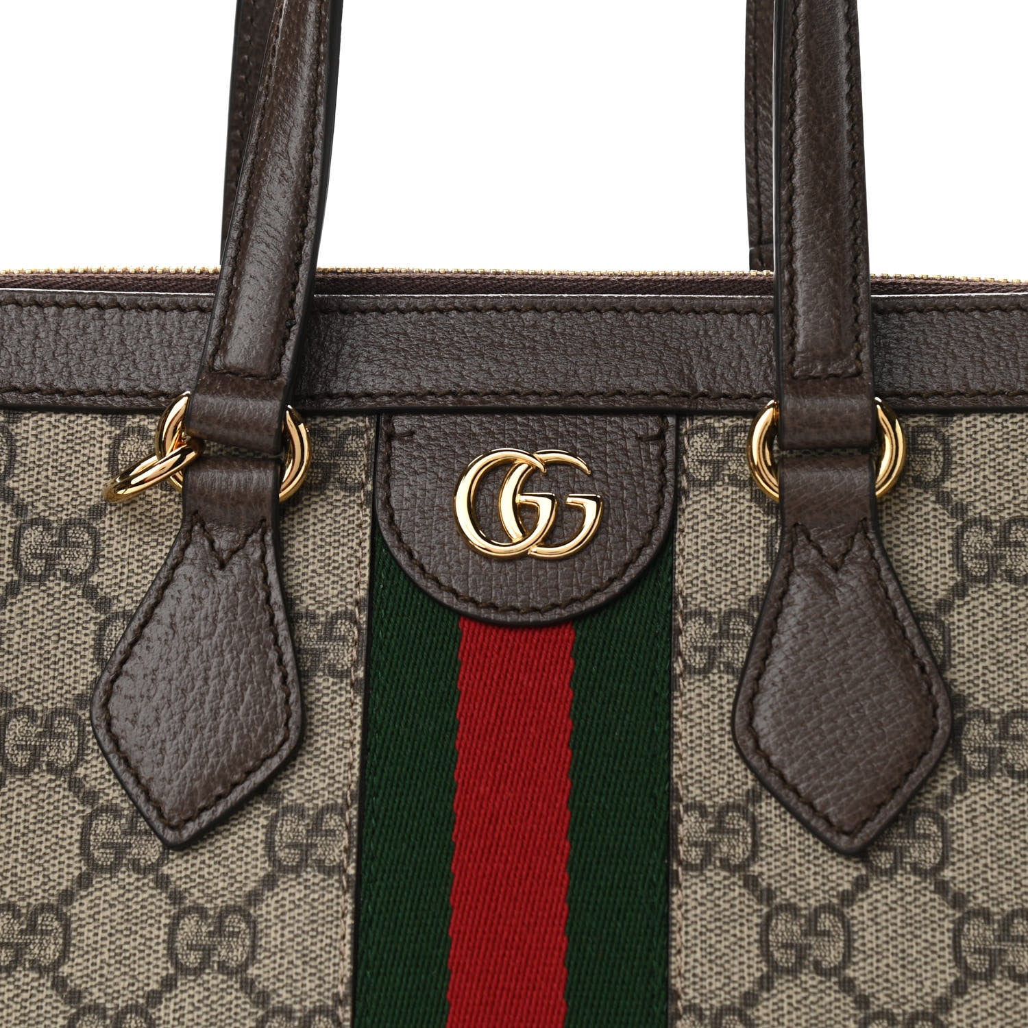 Gucci GG Supreme Monogram Web Medium Ophidia Tote Bag Brown 8 of 10