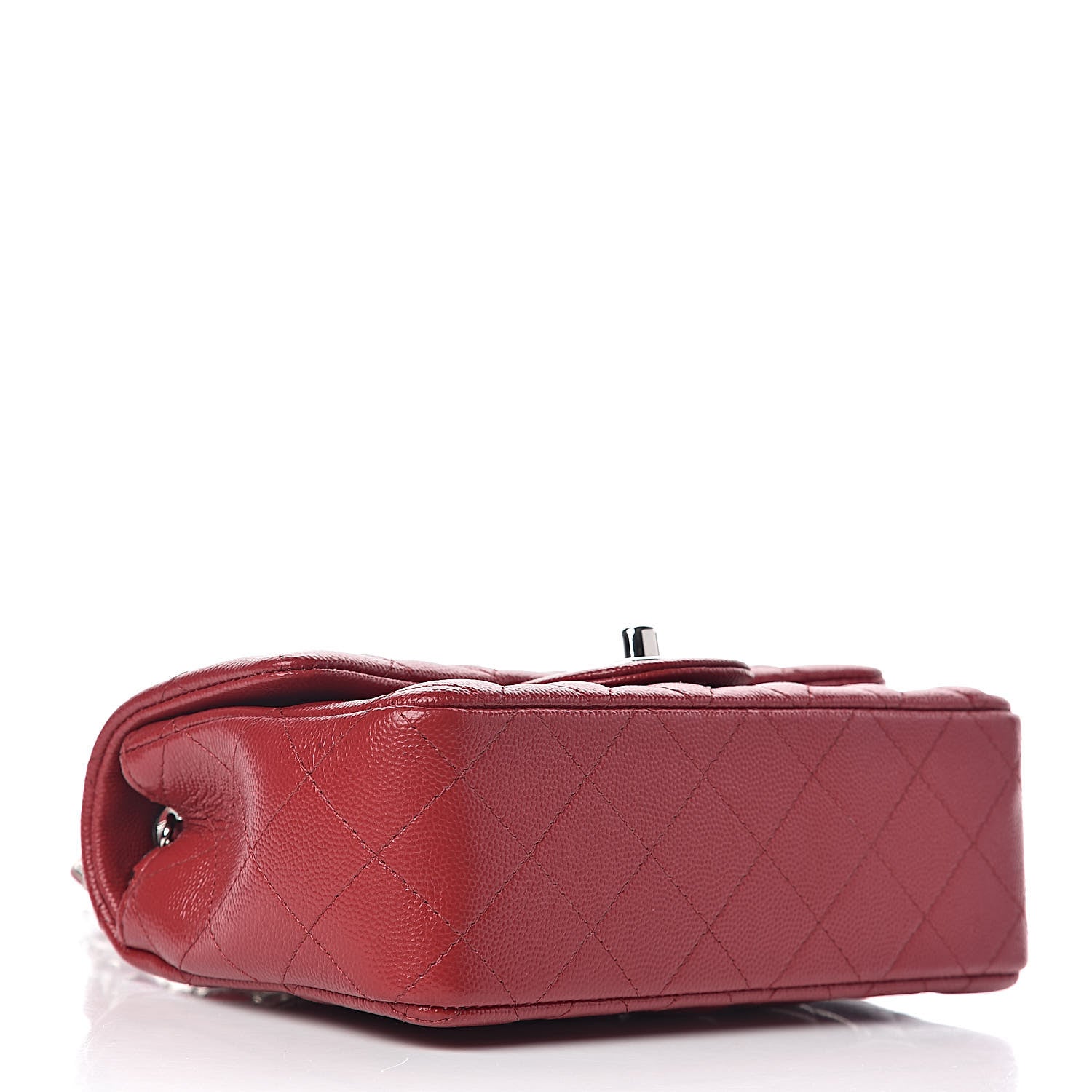 Chanel Caviar Quilted Mini Rectangular Flap Dark Red 4 of 12