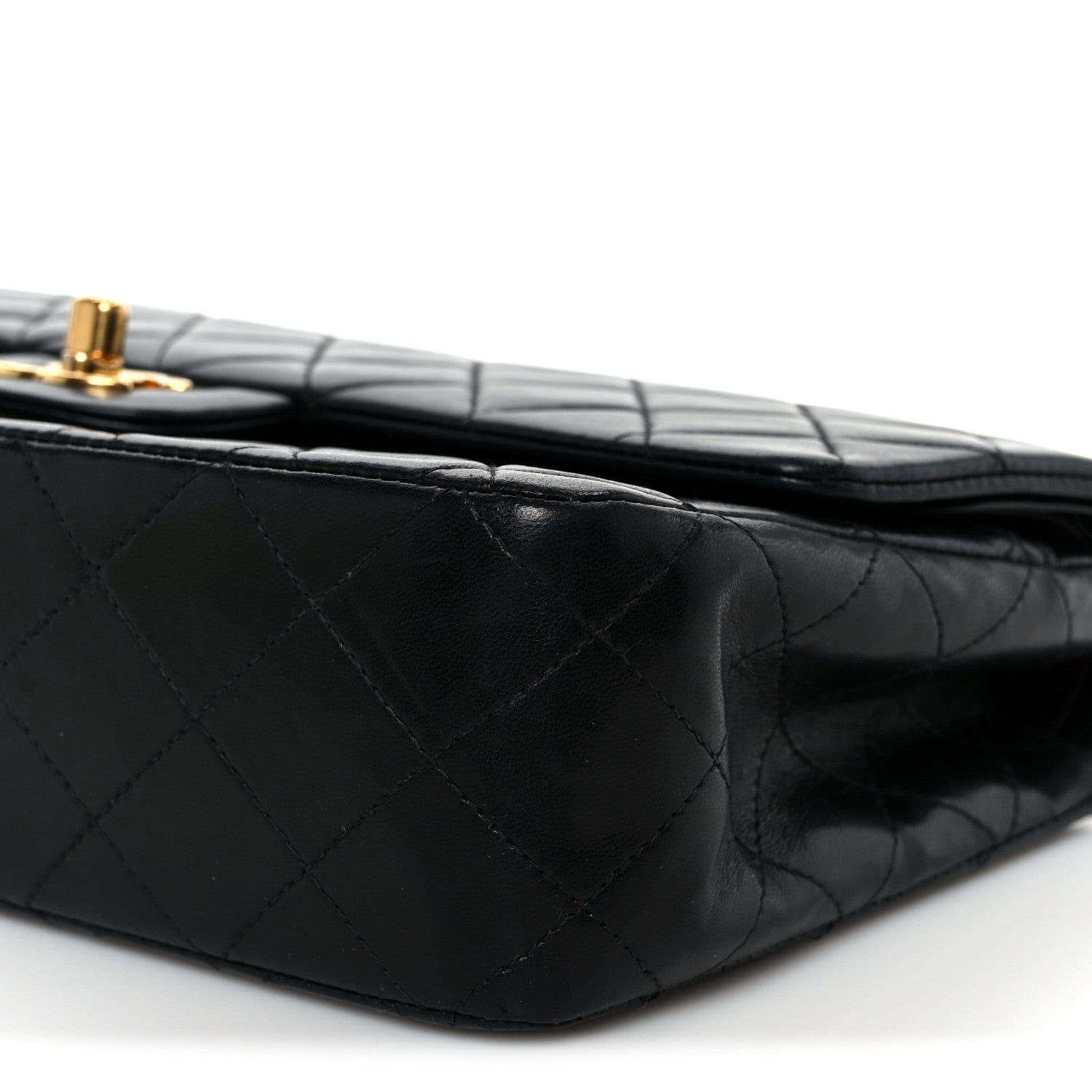 Chanel Lambskin Quilted Medium Double Flap Black 11 of 12