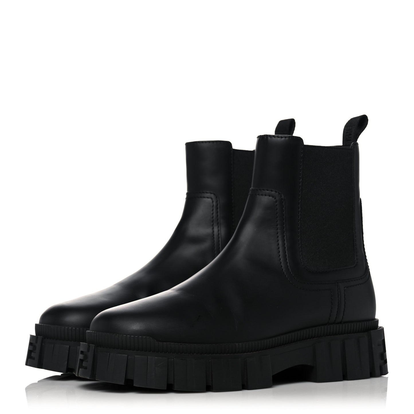 Calfskin Rubber Fendi Force Chelsea Boots 37 Black