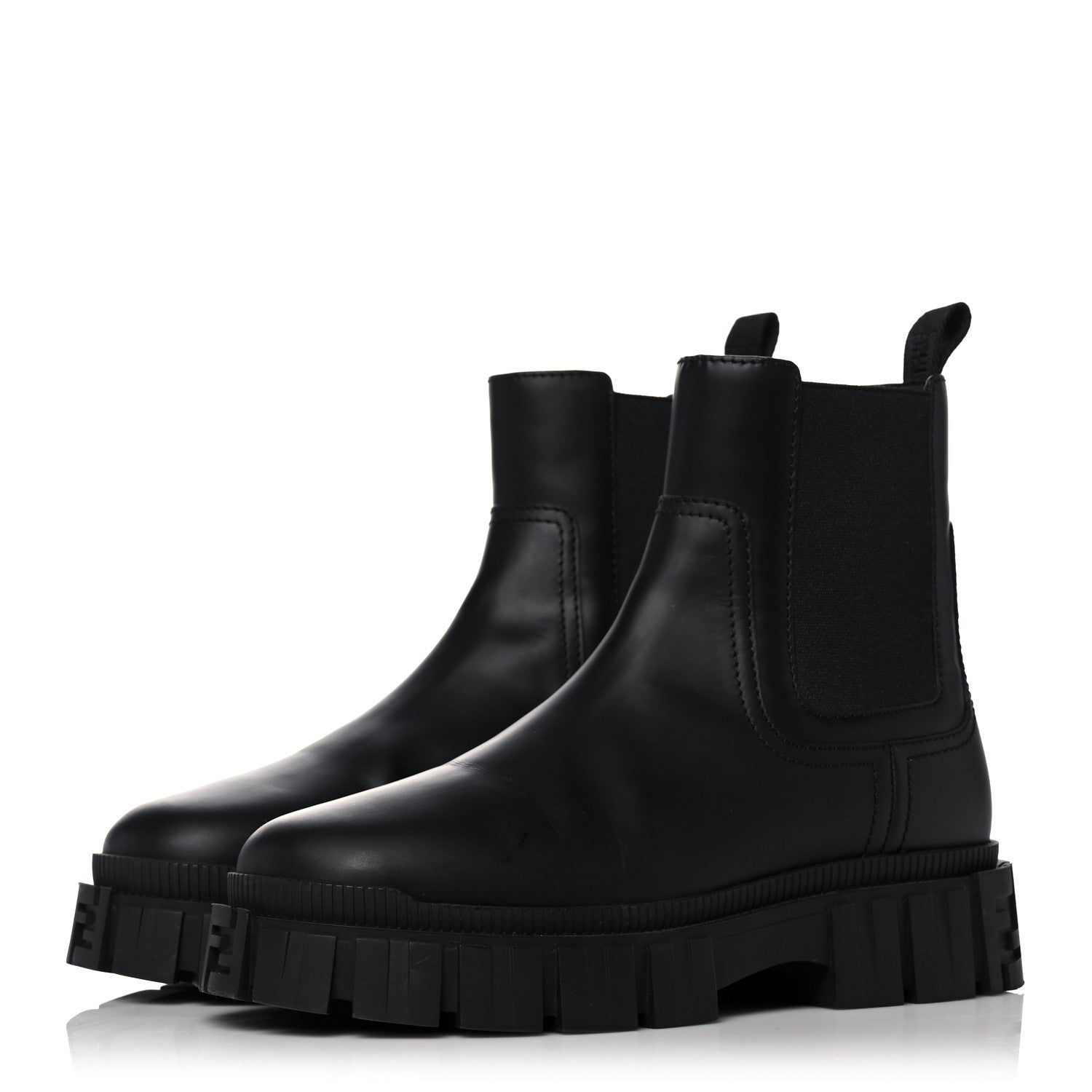 Fendi Calfskin Rubber Fendi Force Chelsea Boots 37 Black 3 of 15
