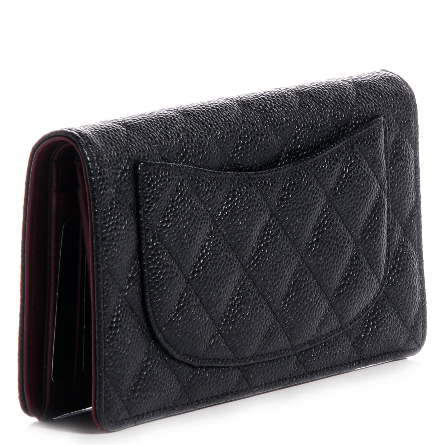 Caviar Quilted Yen Wallet Black