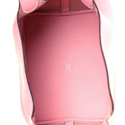 Hermes Taurillon Clemence Picotin Lock 22 MM Rose Sakura 5 of 13
