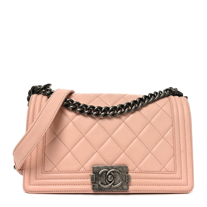 Chanel Lambskin Quilted Medium Boy Flap Light Pink 2 of 19