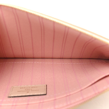 Louis Vuitton Damier Azur Braided Neverfull MM Pochette Pink 5 of 6