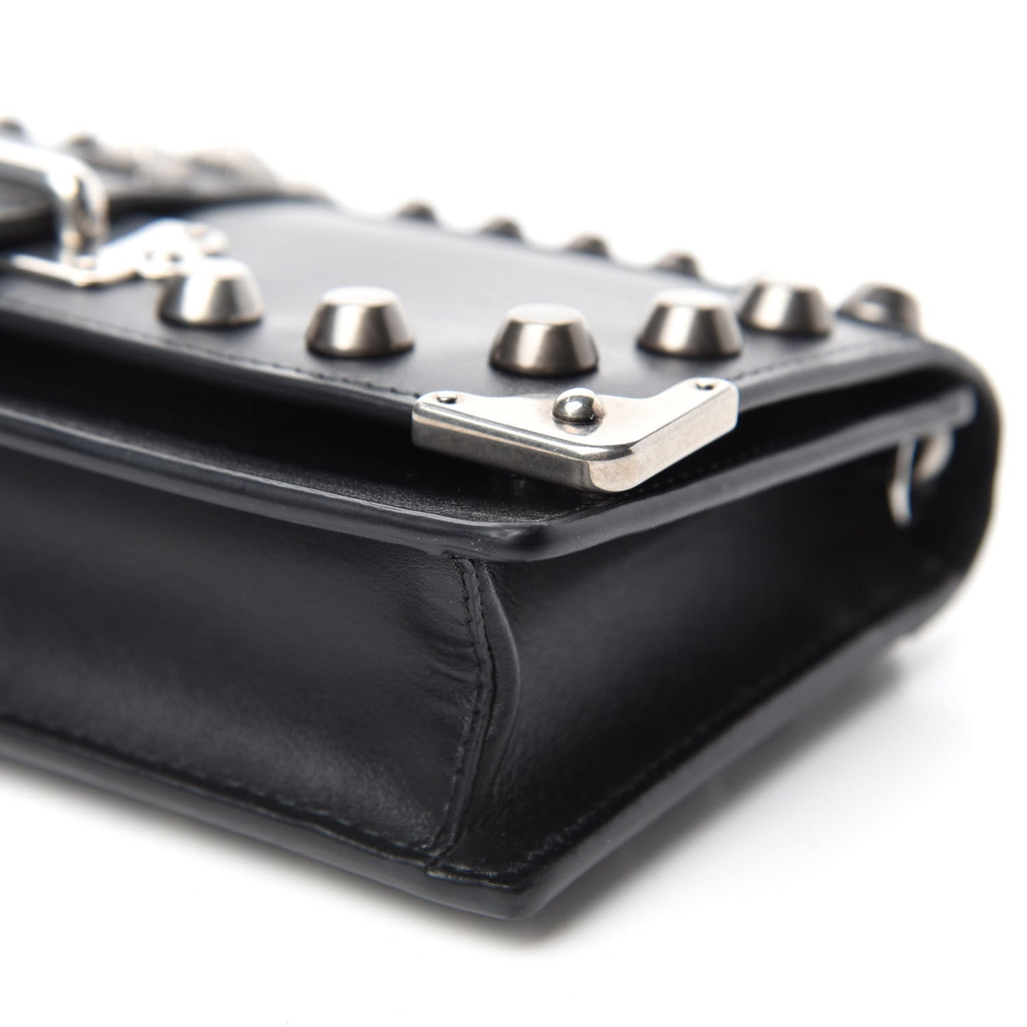 City Calfskin Cahier Studded Mini Bag Black