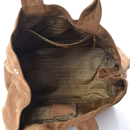 Prada Scamosciato Logo Tote Cammello 5 of 10