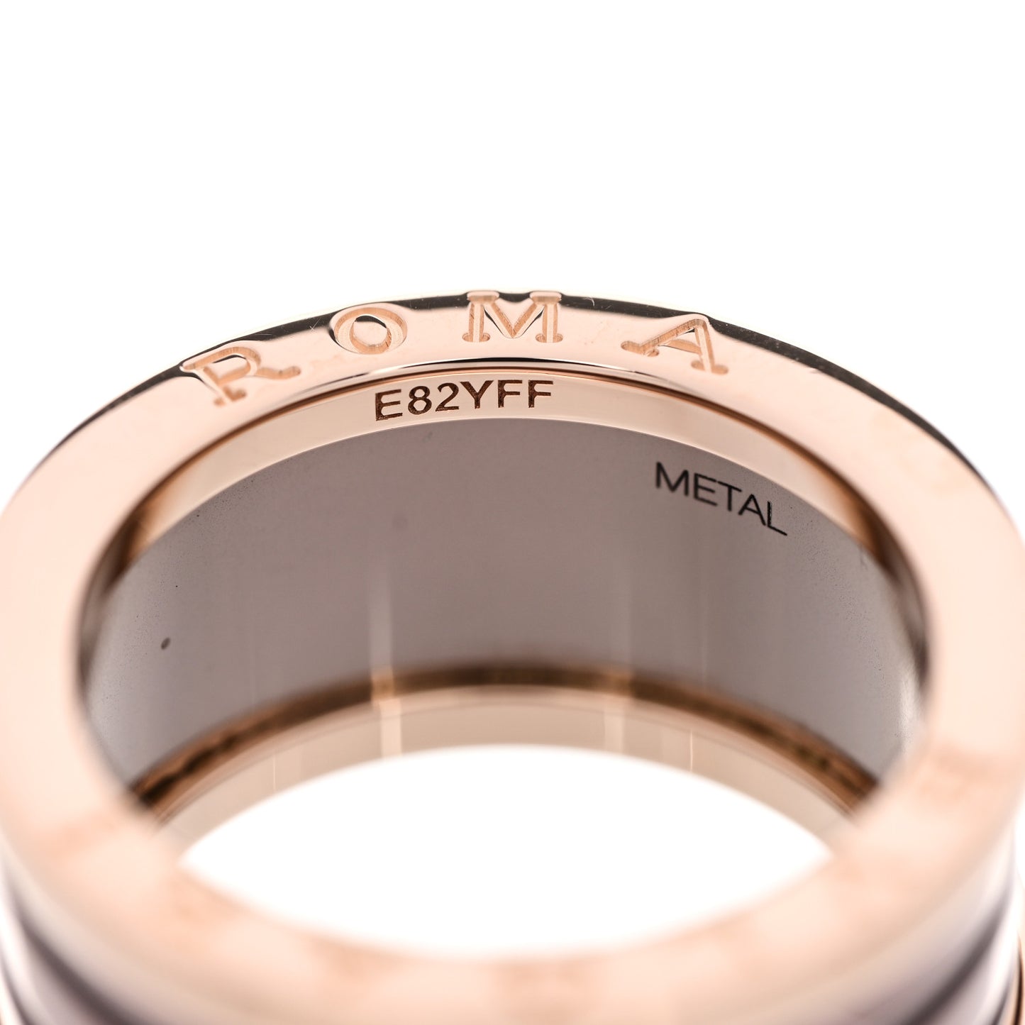 18K Rose Gold Bronze Cermet B.Zero1 Roma Four-Band Ring 57 8