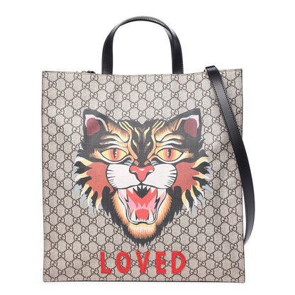 Gucci GG Supreme Monogram Angry Cat Vertical Tote 1 of 11