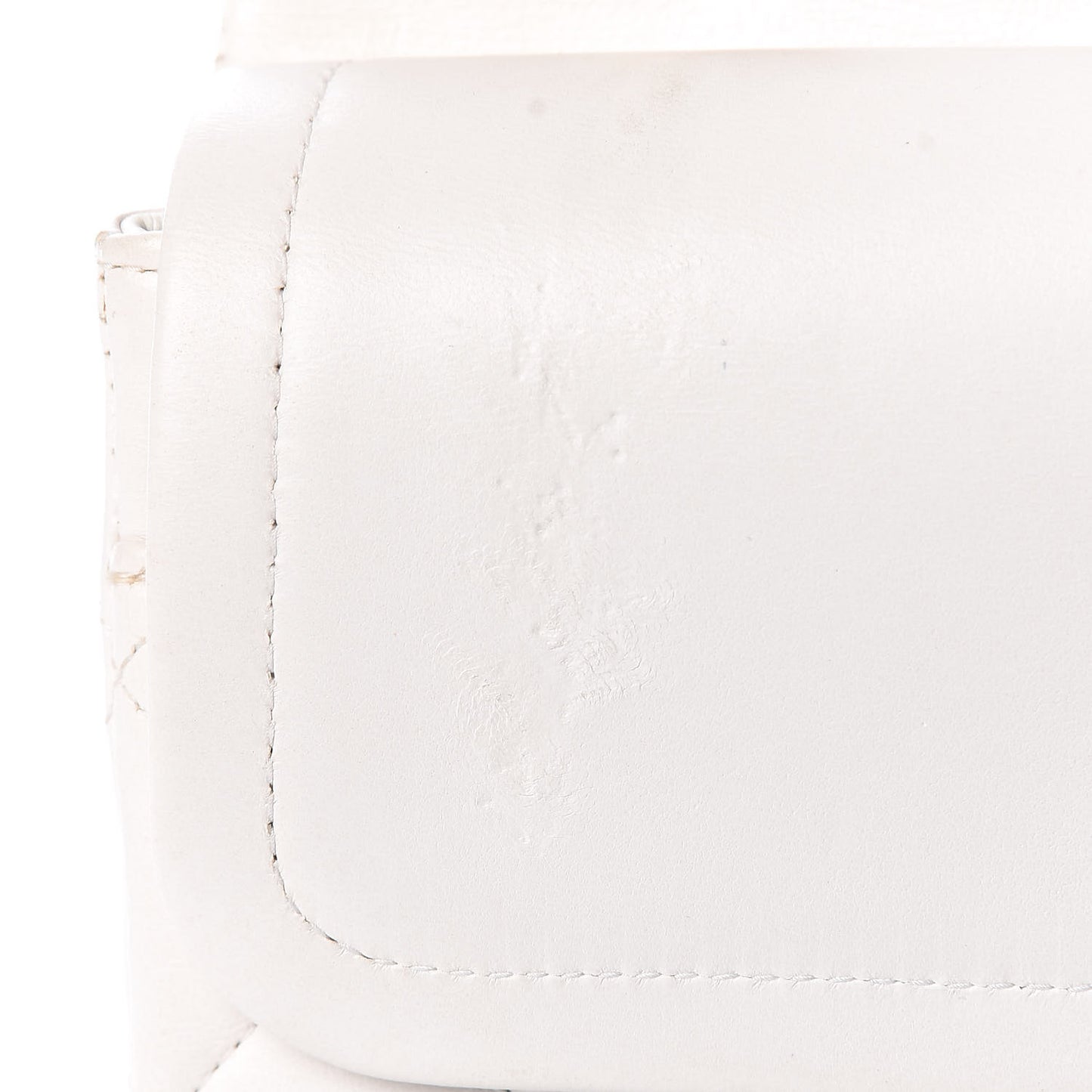Lambskin Quilted Medium Double Flap White
