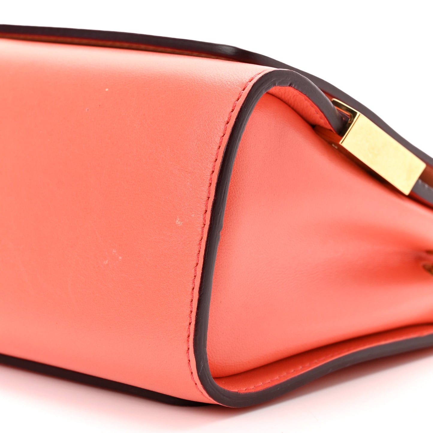 Lambskin Medium Elle Chain Clutch Coral Pop