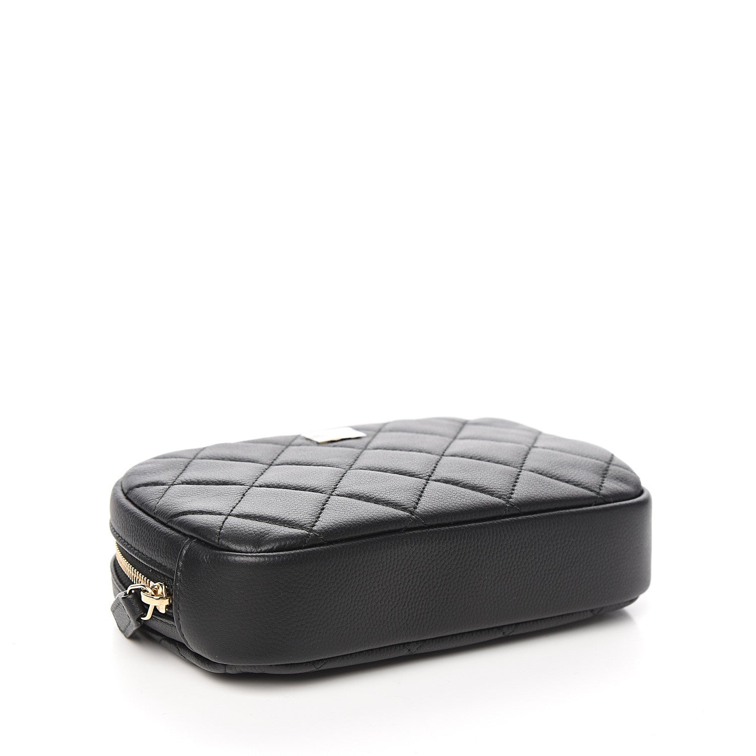 Chanel Caviar Quilted Small Curvy Pouch Cosmetic Case Black 3 of 7