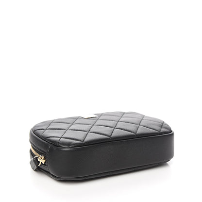 Chanel Caviar Quilted Small Curvy Pouch Cosmetic Case Black 3 of 7